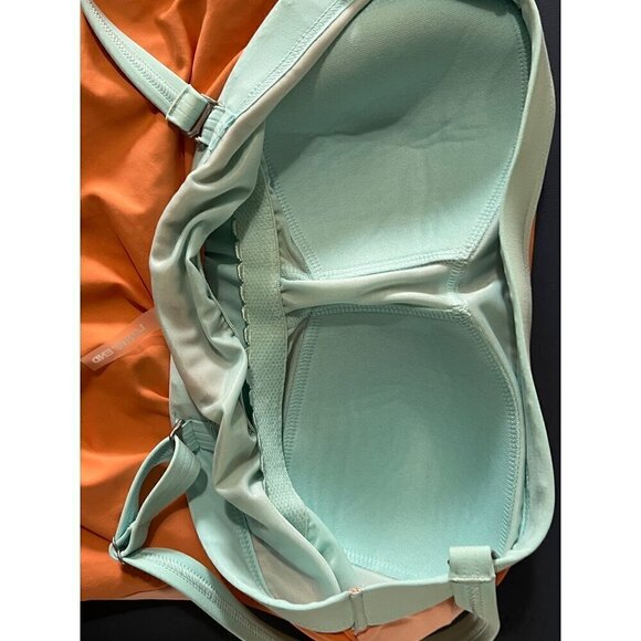 Lands End  Ruched Colorblock Tankini Top Size 2 Orange swim vacation reslrt crui - Picture 8 of 9